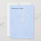 ライトブルー、ハート&ブルーボウブライダルシャワー 招待状 (裏面)