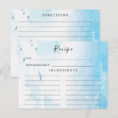ライトブルー、ビーチブライダルシャワーレシピカード ポストカード (正面/裏面)