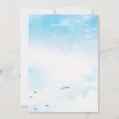 ライトブルー、ビーチブライダルシャワー 招待状 (裏面)