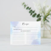 ライトブルー、ビーチ結婚式レシピカード ポストカード (スタンド正面)