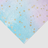 ライトブルー、ピンク、紫の水色と金ゴールド星 薄葉紙 (詳細)