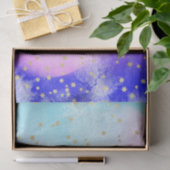 ライトブルー、ピンク、紫の水色と金ゴールド星 薄葉紙 (ギフト)