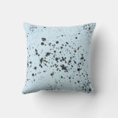 ライトブルー&ブラックインク（ばちゃばちゃ）跳ねる装飾用クッション クッション (裏面)