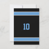 ライトブルー ブラック シルバー チーム 誕生日 招待状 (裏面)