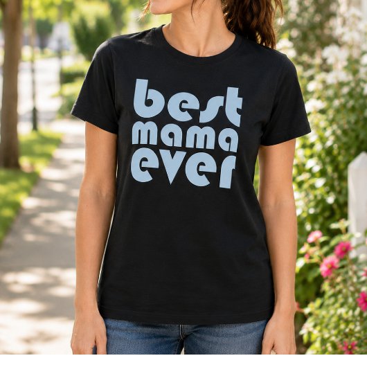 ライトブルー ベストママエバー レトロ Tシャツ