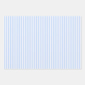 ライトブルー & ホワイトのストライプ ラッピングペーパーシート (正面)