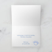 ライトブルー＆ホワイトの肉球誕生日カード カード (内部)