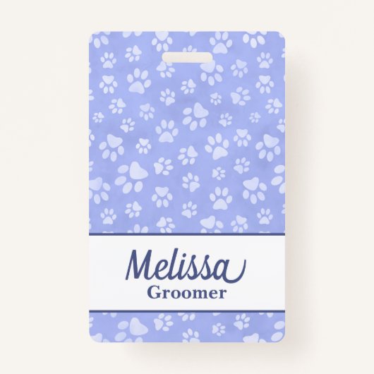 ライトブルー&ホワイトアニマルポープリントモノグラム バッジ (正面)