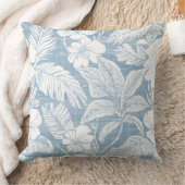ライトブルー&ホワイトコーストフローラ装飾用クッション クッション (ブランケット)