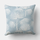 ライトブルー&ホワイトパームツリー装飾用クッション クッション (裏面)
