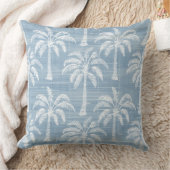 ライトブルー&ホワイトパームツリー装飾用クッション クッション (ブランケット)