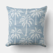 ライトブルー&ホワイトパームツリー装飾用クッション クッション (正面)