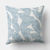 ライトブルー&ホワイトパームリーフ装飾用クッション クッション (裏面)