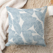 ライトブルー&ホワイトパームリーフ装飾用クッション クッション (ブランケット)