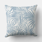 ライトブルー&ホワイトパームリーフ装飾用クッション クッション (裏面)