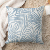 ライトブルー&ホワイトパームリーフ装飾用クッション クッション (ブランケット)