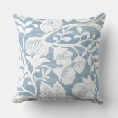 ライトブルー&ホワイトフローラ装飾用クッション クッション (正面)