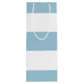 ライトブルー&ホワイトワイドストライプモノグラム付き ワインギフトバッグ (裏面)