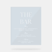 ライトブルー&ホワイト結婚のアクリルバー標識 アクリルサイン (正面)