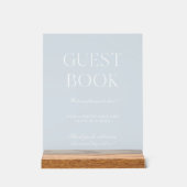 ライトブルー&ホワイト結婚ズゲストブックアクリルサイン アクリルサイン (正面)