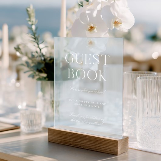 ライトブルー&ホワイト結婚ズゲストブックアクリルサイン アクリルサイン