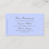 ライトブルー、白い金ゴールドデコールとロゴエレガント 名刺 (裏面)