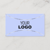 ライトブルー、白い金ゴールドデコールとロゴエレガント 名刺 (正面)