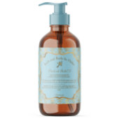 ライトブルー&金ゴールドホイルダマスク化粧品ラベル5 スクエアシール