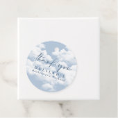 ライトブルー「雲の上で9」ハッピーウェディングパーティー フェイバータグ (インサイチュ)