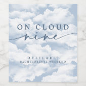 ライトブルー「雲の上で9」ハッピーエンドウィークエンド ワインラベル (シングルラベル)