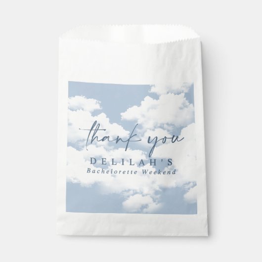 ライトブルー「雲の上で9」ハッピー・バチェロレッテ・ウィークエンド フェイバーバッグ (正面)
