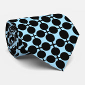 ライトブルー（黒い幾何学的） ネクタイ (ロール)