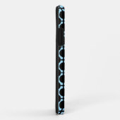 ライトブルー(黒い幾何学的) Case-Mate iPhoneケース (裏面/右)