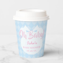 ライトブルー Oh Baby ブライダルシャワー ペーパークリップ 紙コップ