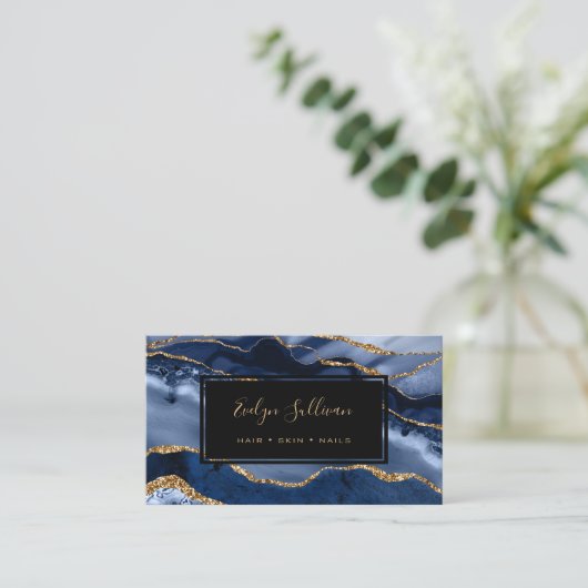 ライトブルーagate名刺 名刺 (スタンド正面)