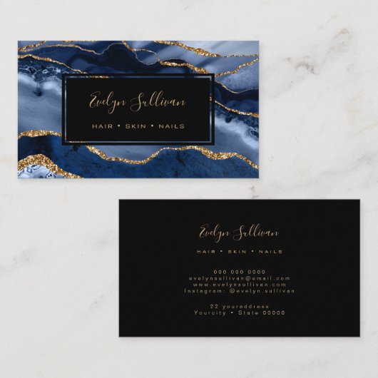 ライトブルーagate名刺 名刺 (正面/裏面)