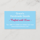 ライトブルーAny Business QRコードロゴ3.5 x 2.0 名刺 (正面)