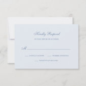 ライトブルーChinoiserie | シンプル結婚の 出欠カード (正面)