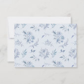 ライトブルーChinoiserie | シンプル結婚の 出欠カード (裏面)