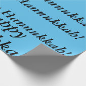 ライトブルーHappy Hannukkahギフトラップちょうど単語 ラッピングペーパー (角)