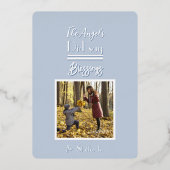 ライトブルーJoyux Noelフォトクリスマスカード 箔招待状 (裏面)