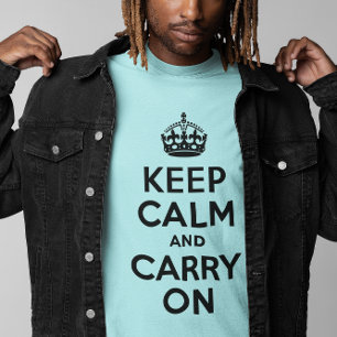 ライトブルーKeep Calm and Carry On Tシャツ