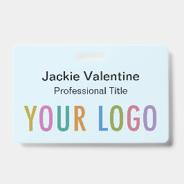 ライトブルーPVC名バッジ（クリップラニヤードリール付き） バッジ