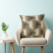 ライトブロンズフェイクレザープリント張枕 クッション (椅子)