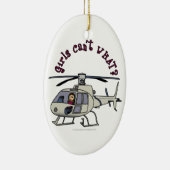 ライトヘリコプターパイロットガール セラミックオーナメント (右)