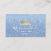 ライトベビーブルーと金ゴールドバラウォーター色エスコート プレイスカード (裏面)