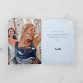 ライトベビーブルーのシルバーグリッター写真のキンセアニエラ サンキューカード (内部)