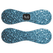 ライトベビーブルーフェイクグリッタースパークルモノグラム名 ソフトボール (パネル)