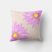 ライトベージュにピンクのウォーターリリーの花 クッション (裏面)