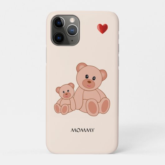 ライトベージュのケースメイトiPhoneケースの可愛い熊 Case-Mate iPhoneケース (裏)